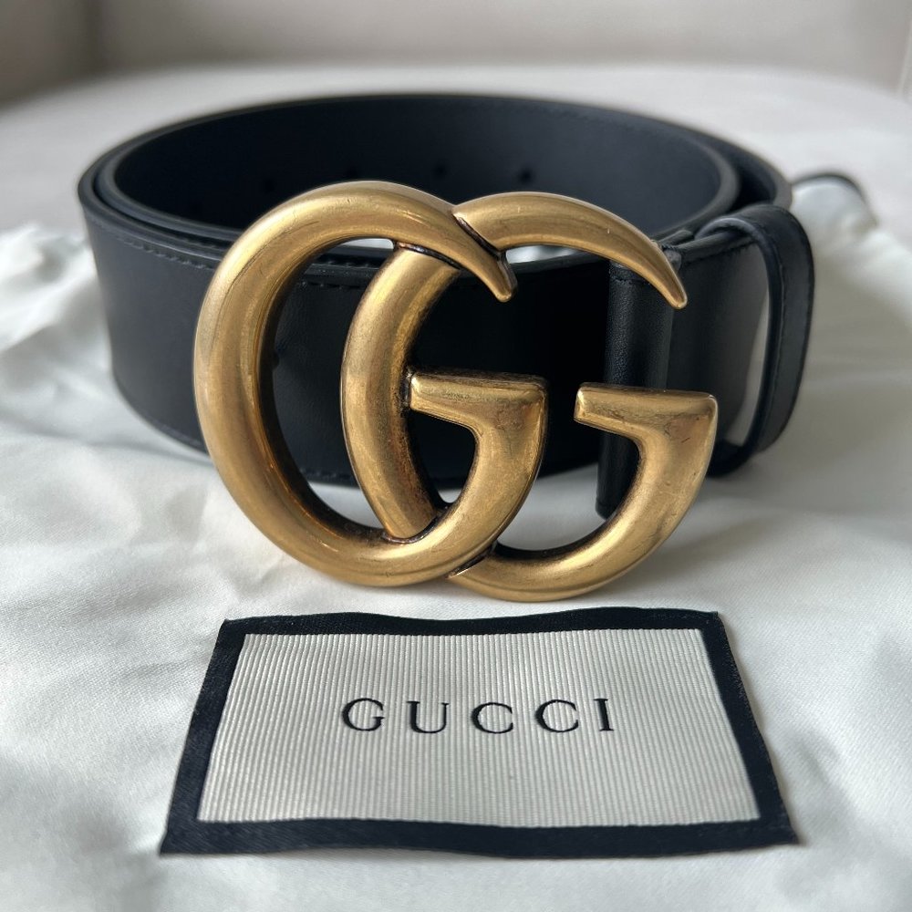 Authentic Gucci Double G Buckle Belt in black - size 70/28